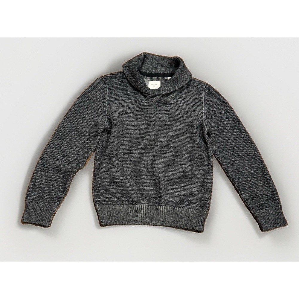 Billy Reid Shawl Neck Fisherman Sweater M Knit Alpaca Blend Cowl Pullover